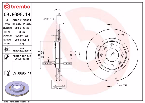 BREMBO Disco freno
