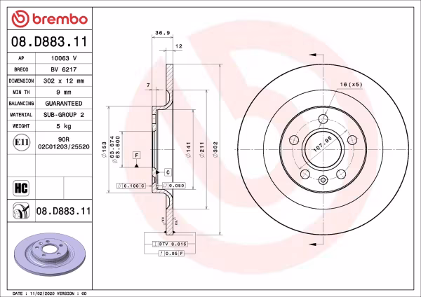 BREMBO Disco freno