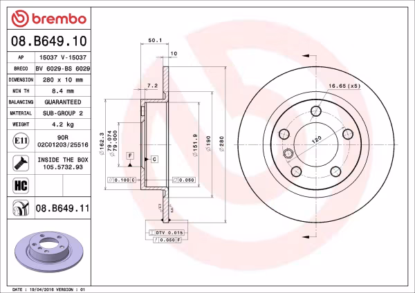 BREMBO Disco freno