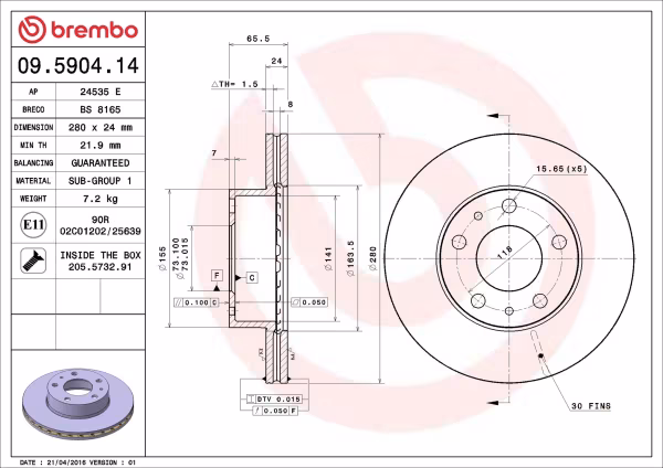 BREMBO Disco freno