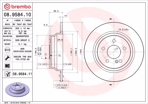 BREMBO Disco freno