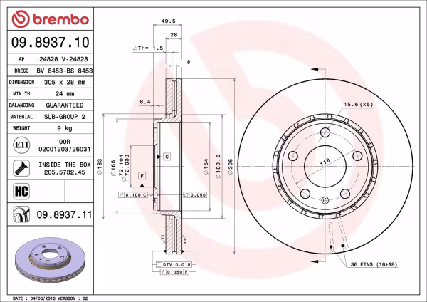 BREMBO Disco freno