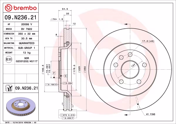 BREMBO Disco freno