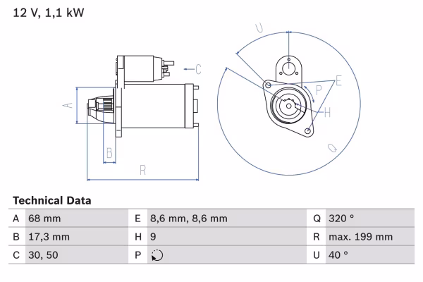BOSCH Motorino d\'avviamento
