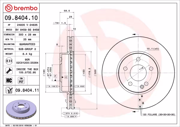BREMBO Disco freno