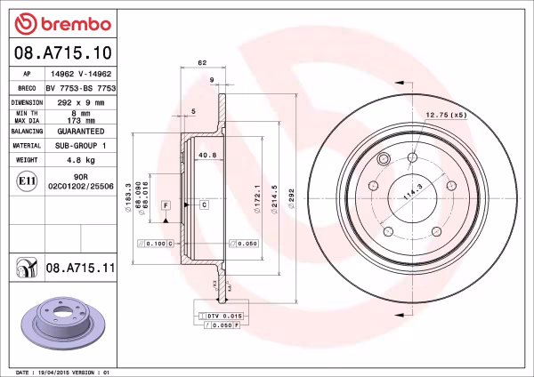 BREMBO Disco freno