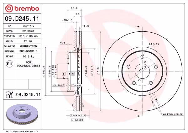 BREMBO Disco freno