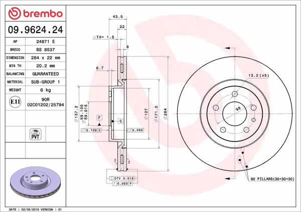 BREMBO Disco freno