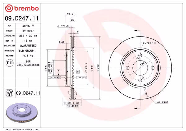 BREMBO Disco freno