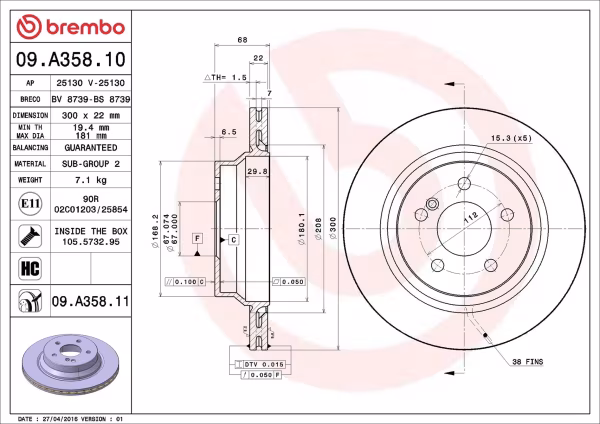 BREMBO Disco freno