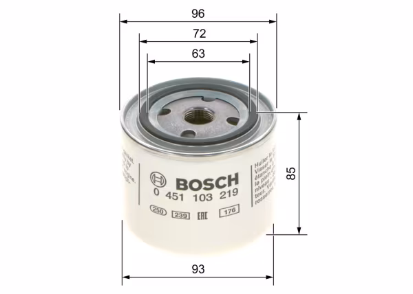 BOSCH Filtro olio