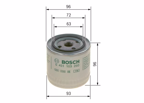 BOSCH Filtro olio