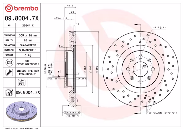 BREMBO Disco freno