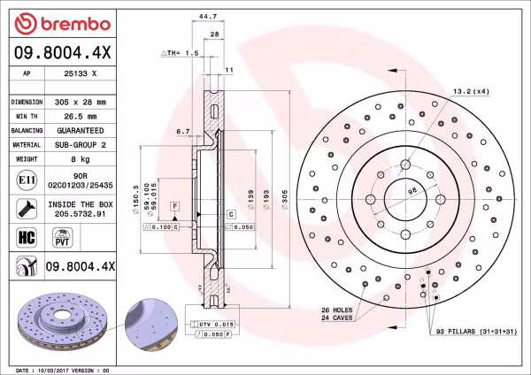 BREMBO Disco freno