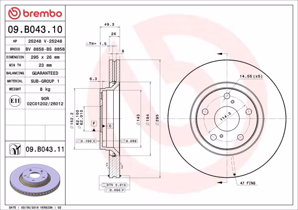 BREMBO Disco freno