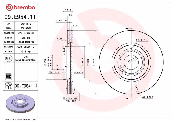 BREMBO Disco freno