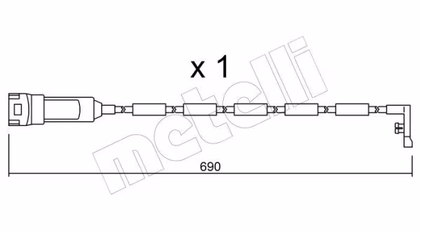 METELLI Contatto segnalazione, Usura past. freno/mat. d\'attrito