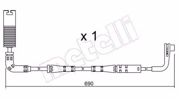 METELLI Contatto segnalazione, Usura past. freno/mat. d\'attrito
