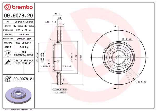 BREMBO Disco freno