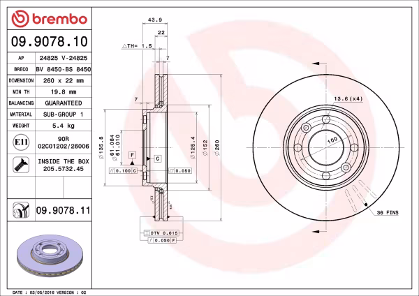 BREMBO Disco freno