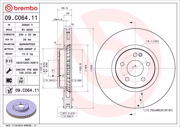 BREMBO Disco freno