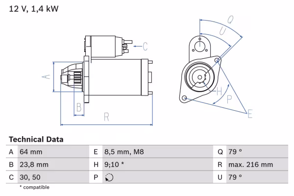 BOSCH Motorino d\'avviamento