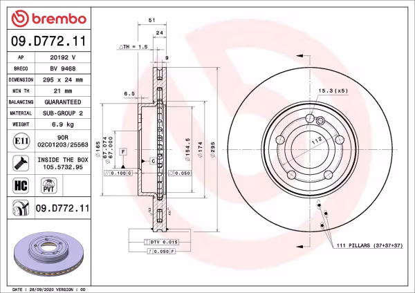 BREMBO Disco freno