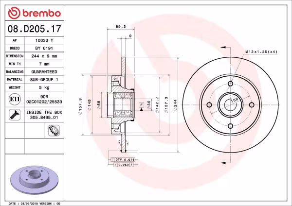 BREMBO Disco freno