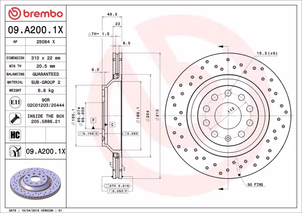 BREMBO Disco freno
