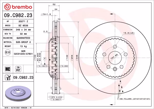 BREMBO Disco freno