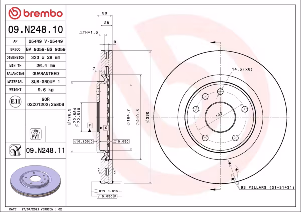 BREMBO Disco freno