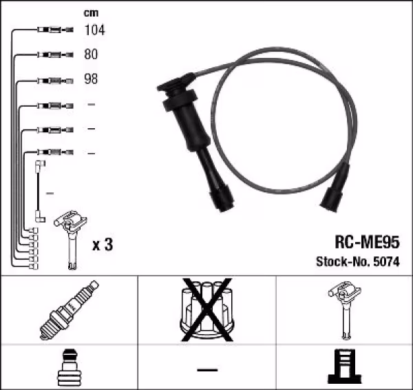 NGK Kit cavi accensione