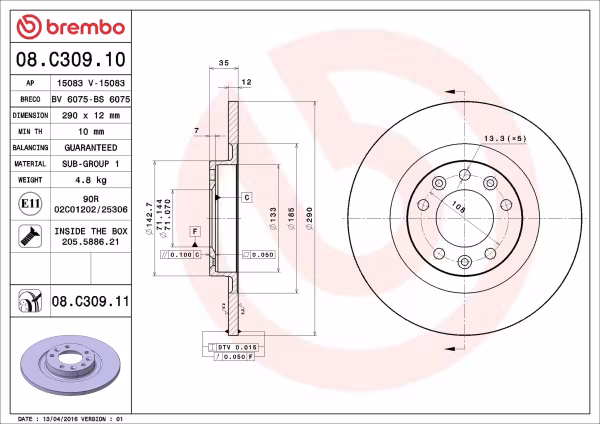 BREMBO Disco freno