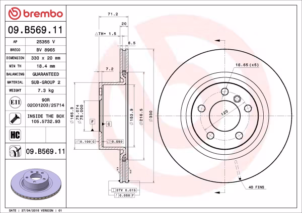 BREMBO Disco freno