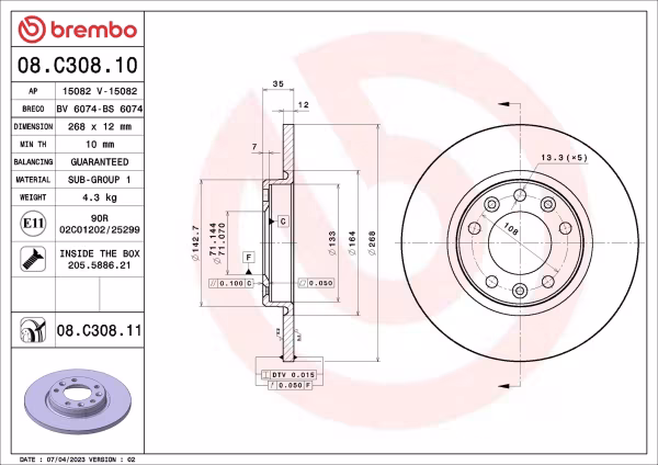 BREMBO Disco freno
