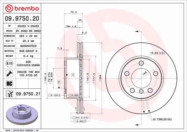 BREMBO Disco freno