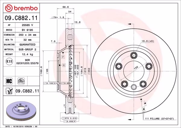 BREMBO Disco freno