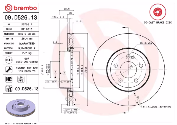 BREMBO Disco freno