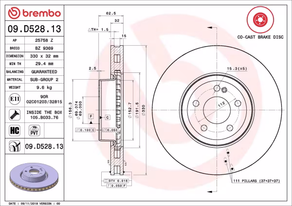 BREMBO Disco freno