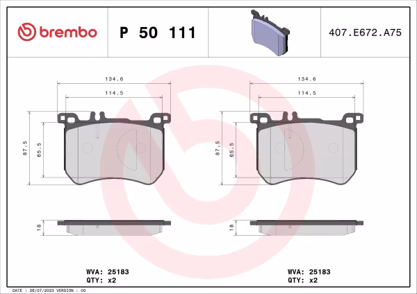 BREMBO Kit pastiglie freno, Freno a disco
