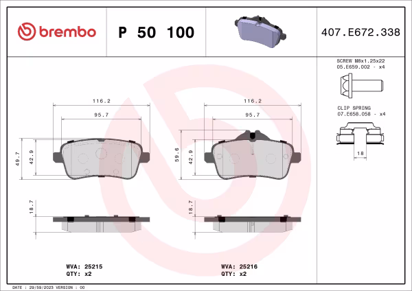 BREMBO Kit pastiglie freno, Freno a disco