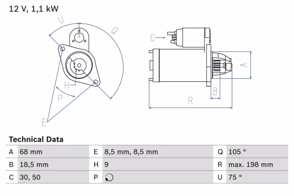 BOSCH Motorino d\'avviamento
