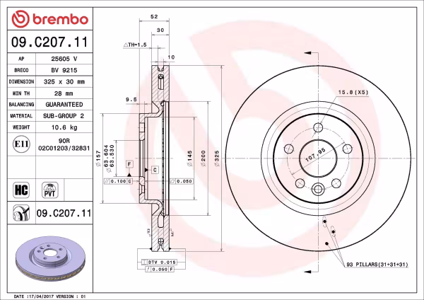 BREMBO Disco freno