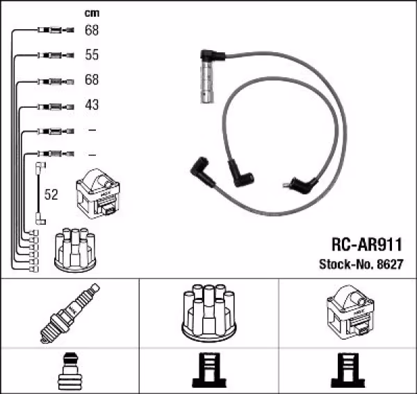 NGK Kit cavi accensione