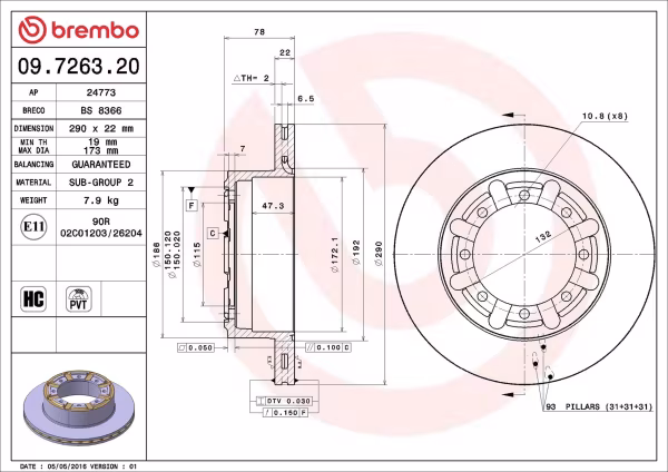 BREMBO Disco freno