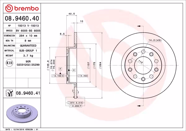 BREMBO Disco freno