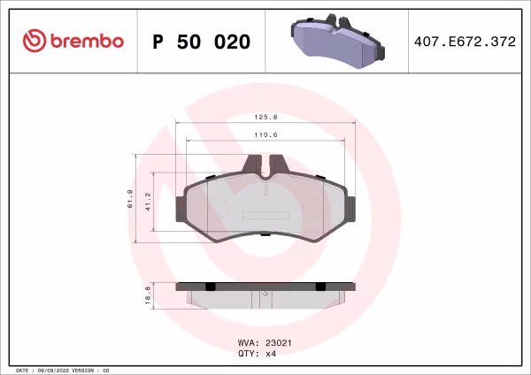BREMBO Kit pastiglie freno, Freno a disco