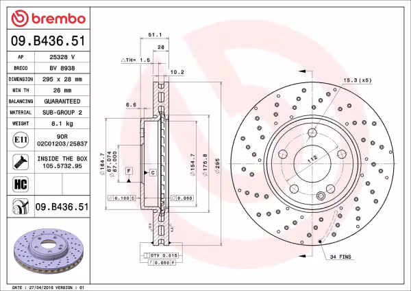 BREMBO Disco freno