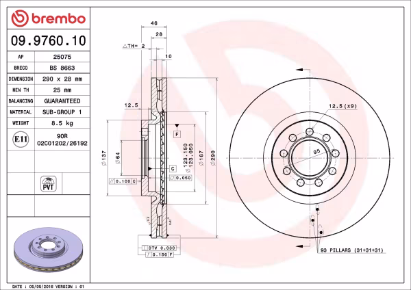 BREMBO Disco freno