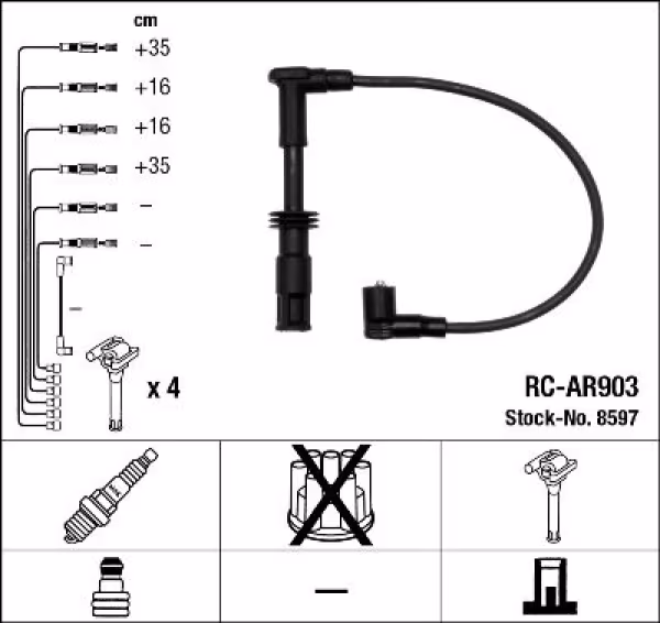 NGK Kit cavi accensione